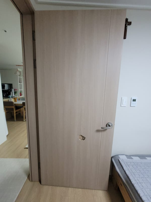 충남 홍성 내포 문짝수리(나무문,ABS도어) 시공 전